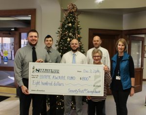 Security Trust and Savings Bank Donation to BVRMC AWARE