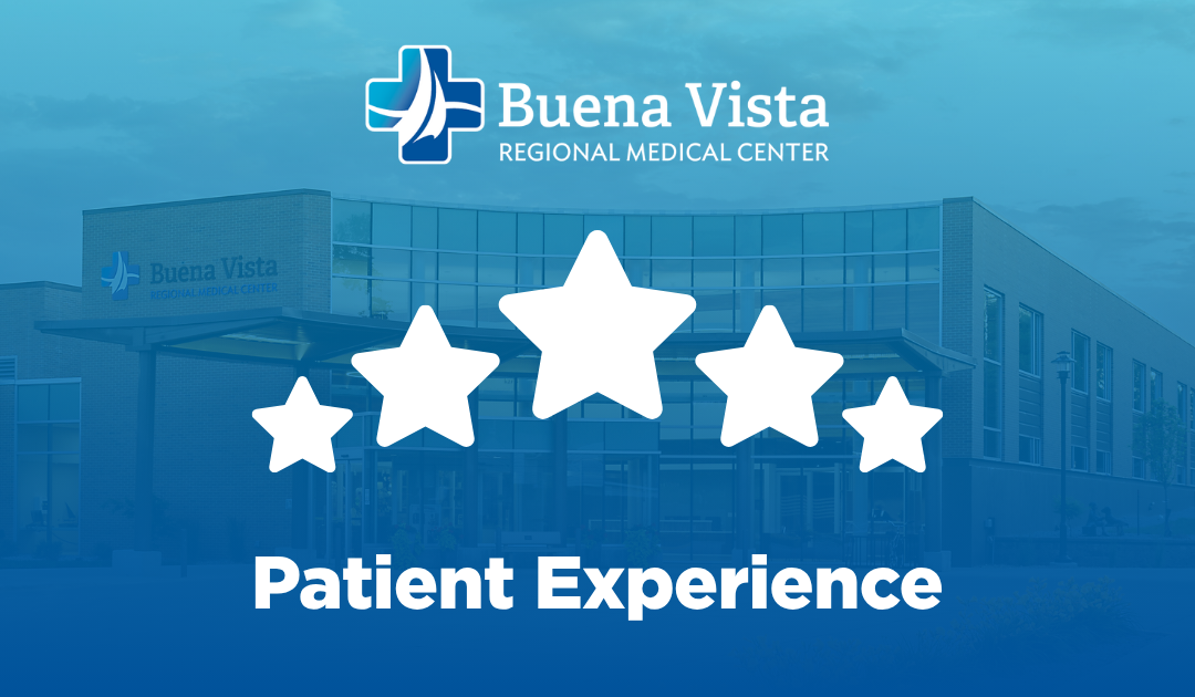 five-star patient experience graphic in blue